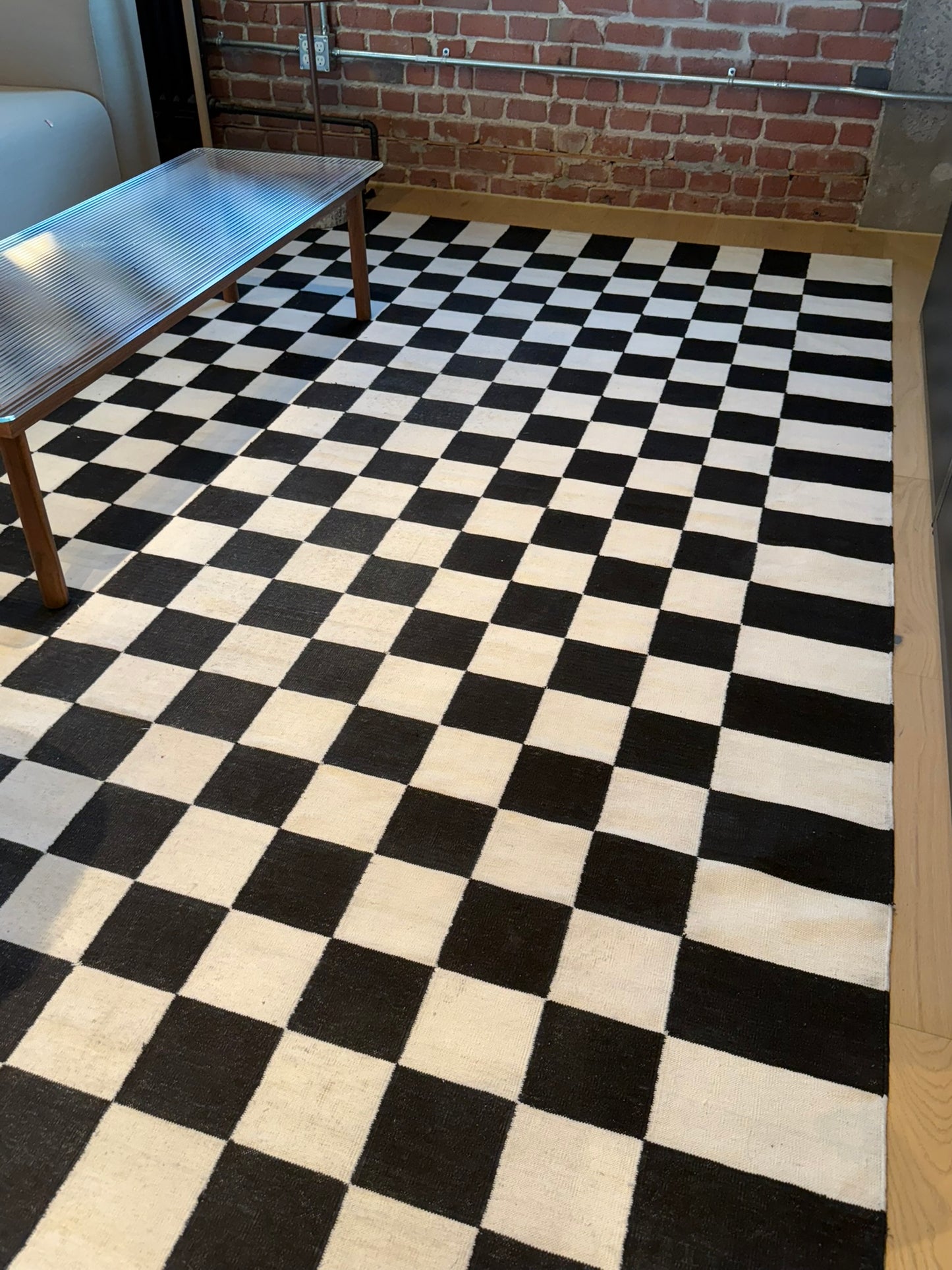 Check Rug by Alexander Girard - Black/White 7'8" x 10'2"