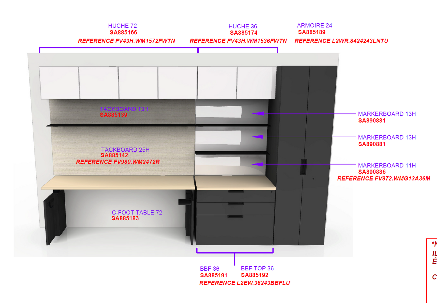 Kit de bureau fermé - Canvas Private Office