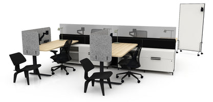 Kit de 4 postes de travail avec tables ajustables - Dividends de Knoll