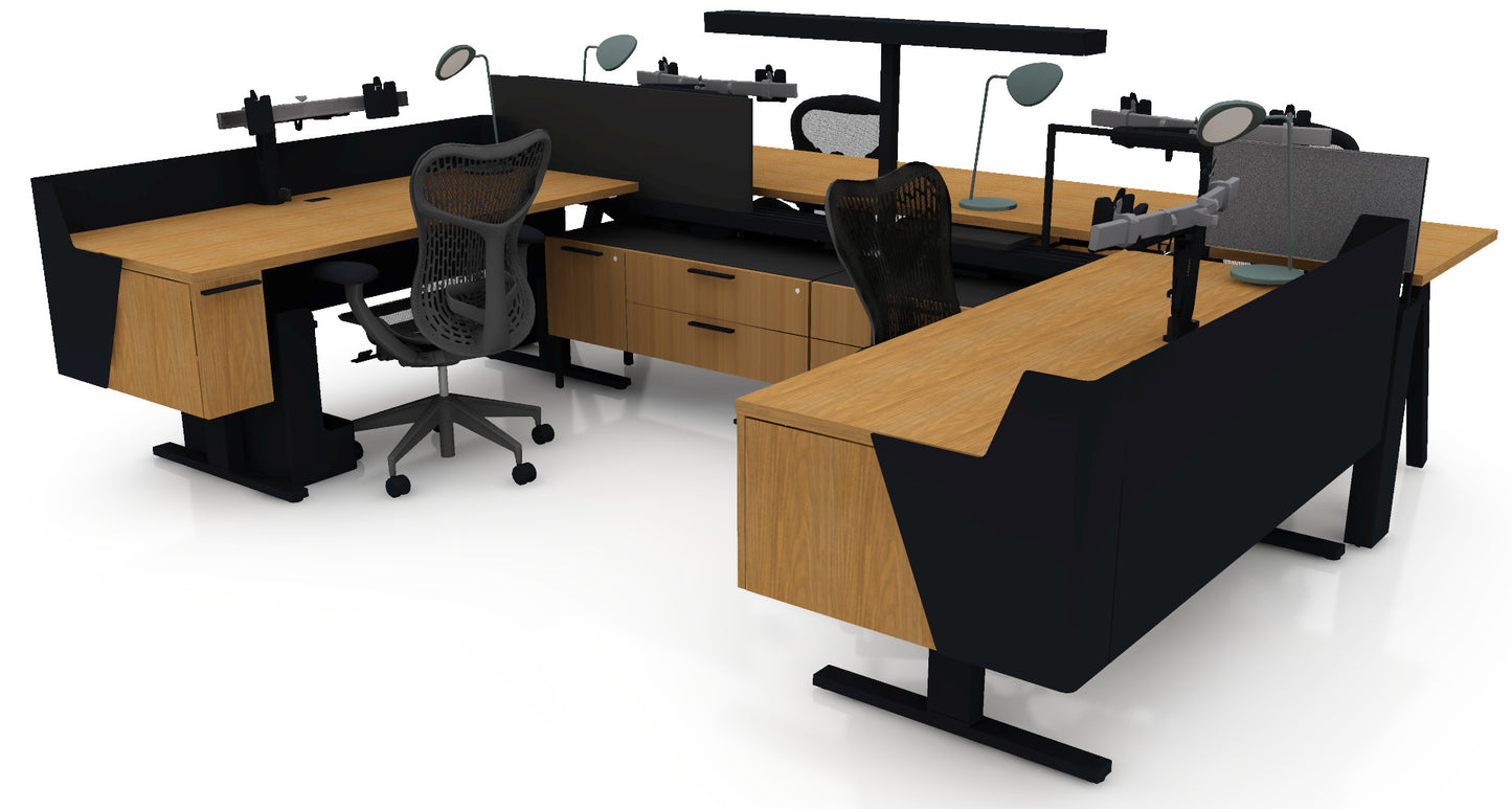 Kit de 4 postes de travail - Canvas Vista (25boxes)
