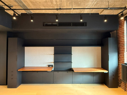 Closed Desk Kit - REFF by Knoll in Black Fenix ​​and Walnut (includes 17 packs)