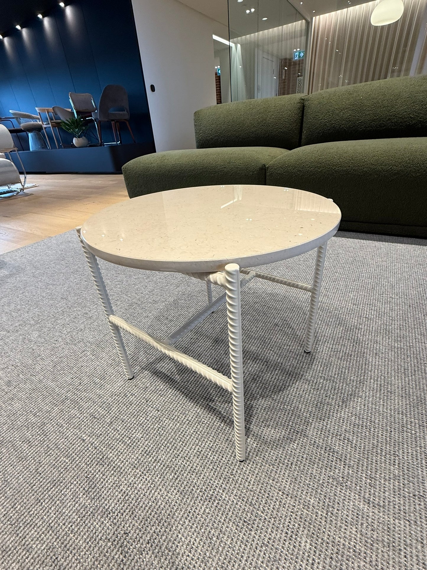 Rebar Side Table - Beige Marble
