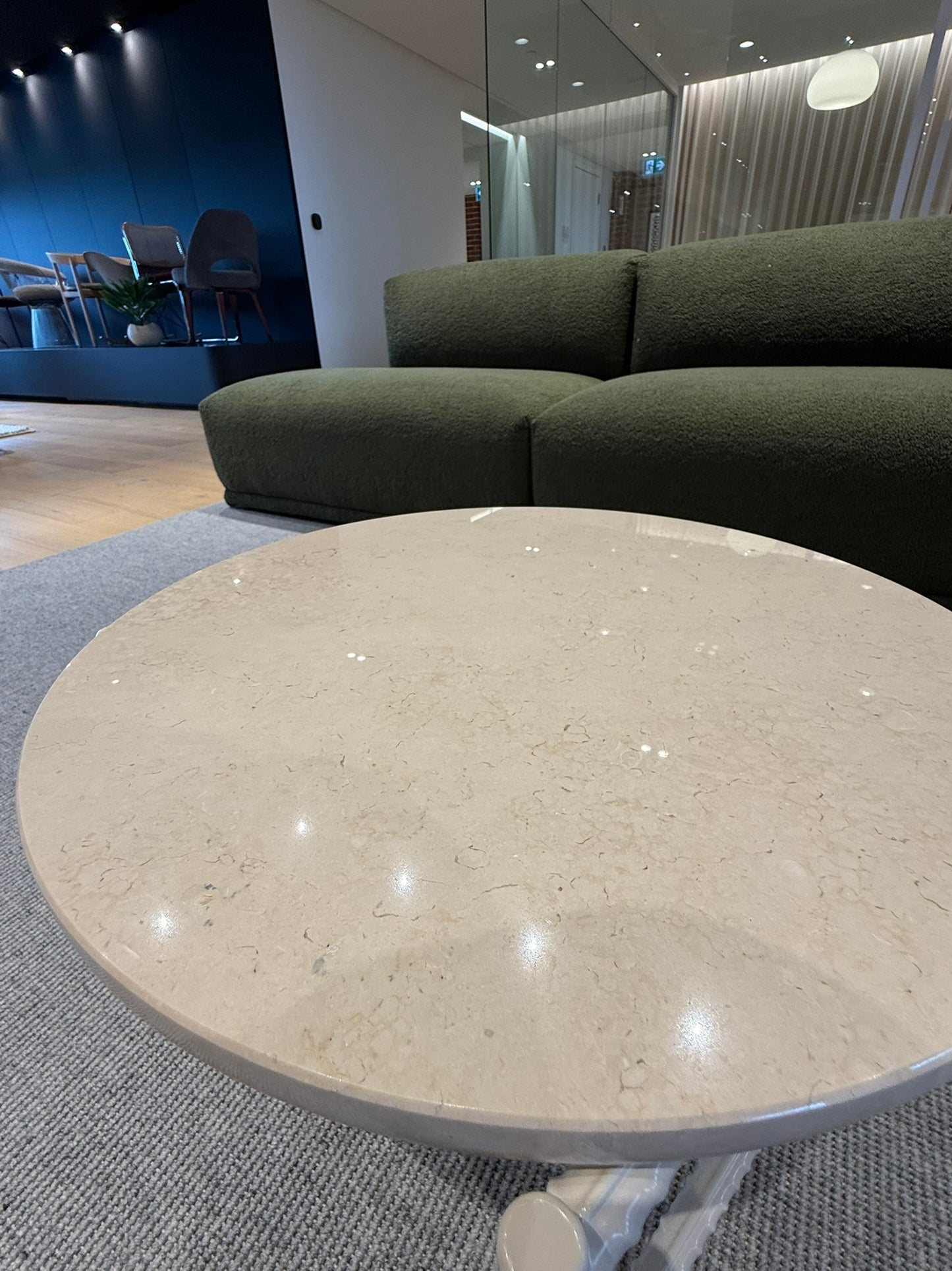 Rebar Side Table - Beige Marble