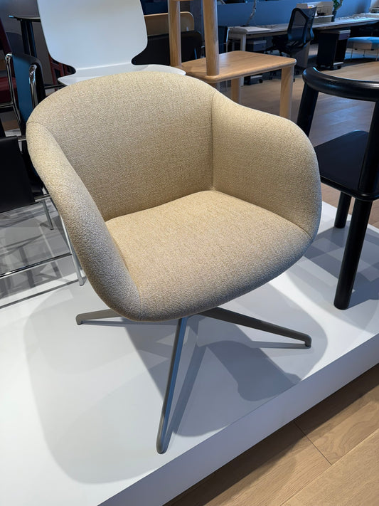 Fiber Soft Swivel Base Armchair - Upholstered