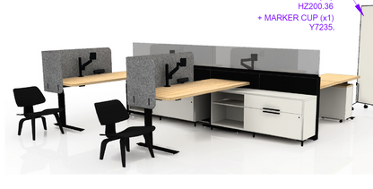 Kit de 4 postes de travail avec tables ajustables - Dividends de Knoll