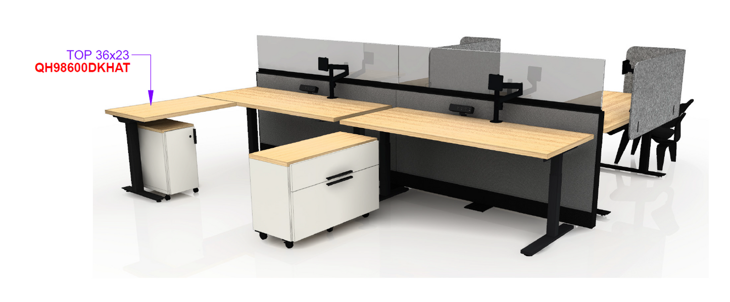 Kit de 4 postes de travail avec tables ajustables - Dividends de Knoll