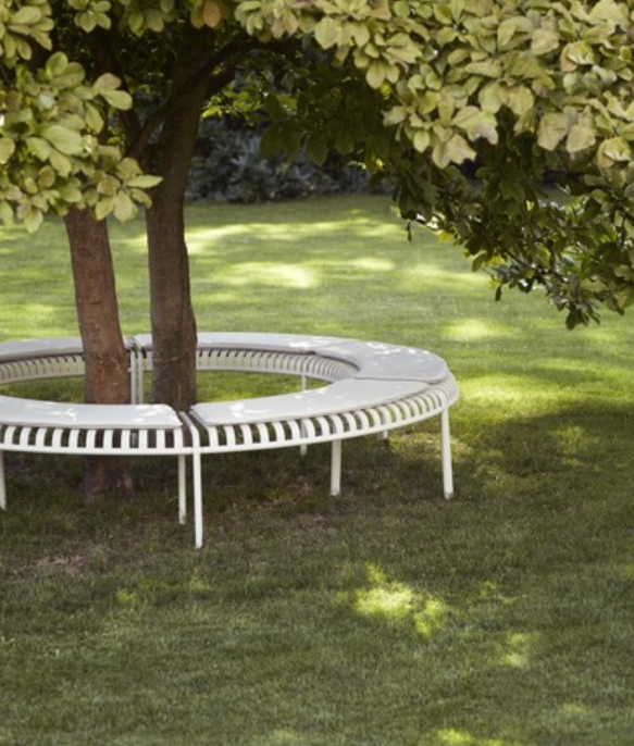KIT de 3x Palissade Park Bench avec coussins (cercle complet)