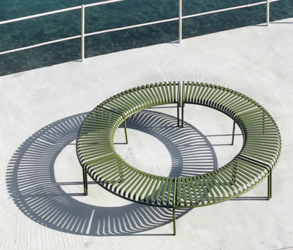 KIT de 3x Palissade Park Bench avec coussins (cercle complet)