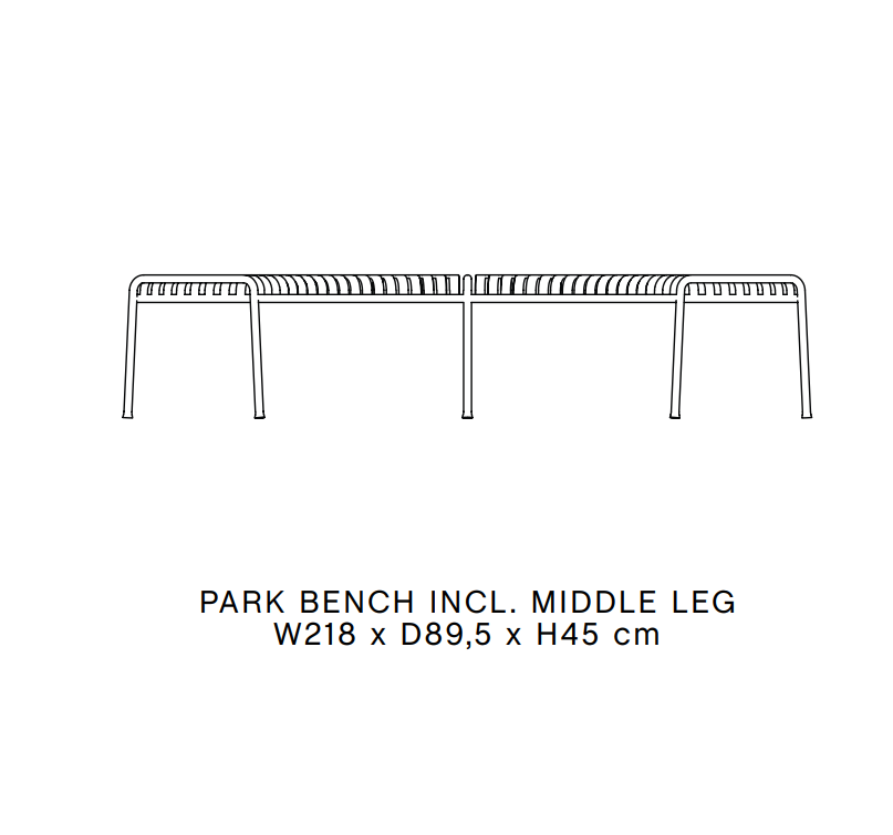 KIT de 3x Palissade Park Bench avec coussins (cercle complet)