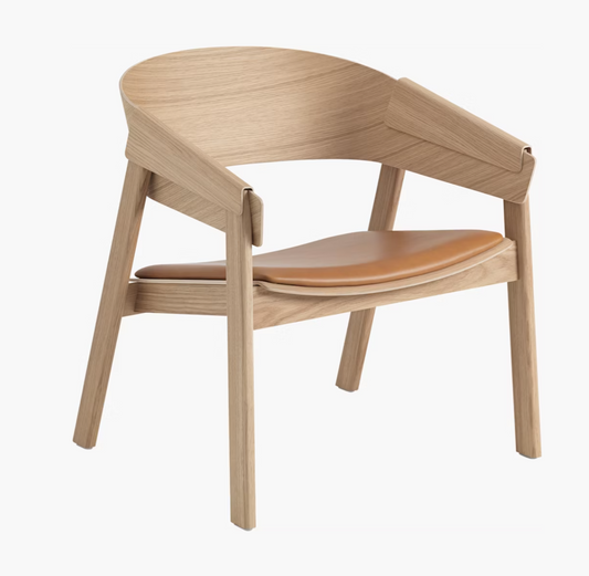 Cover Lounge Chair - Avec assise en cuir cognac